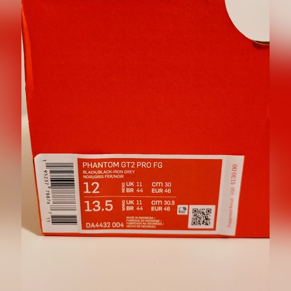 Nike Phantom GT2 Pro FG Black Grey Blue DA4432-004 Soccer Shoes Men's Size 12. - Picture 7 of 8